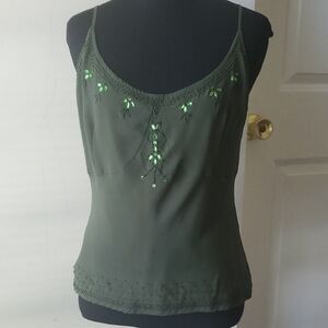 Nine West Olive Camisole with Embellishments